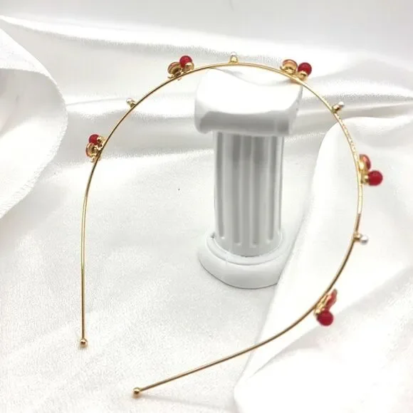 FREE PEOPLE Pearl Cherry gold headband | NWOT - Picture 4 of 6